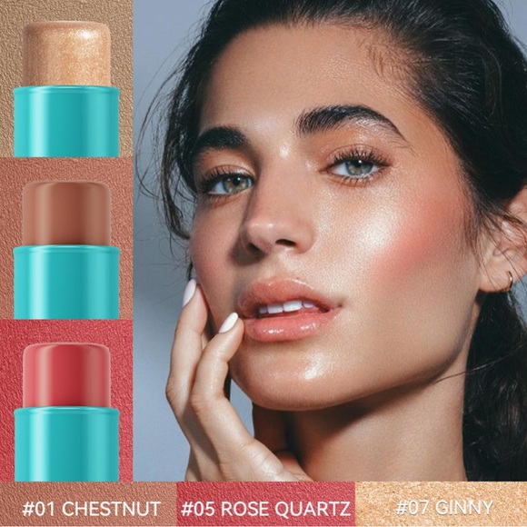 Cream Contour Stick Makeup (#1,5,7）3 piece set with brush - Picture 3 of 6